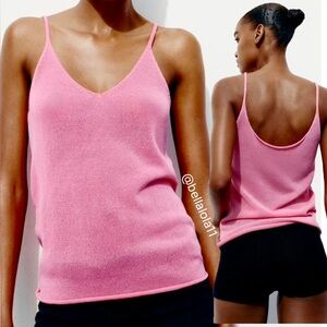 NEW ZARA KNIT PINK CAMISOLE TOP
